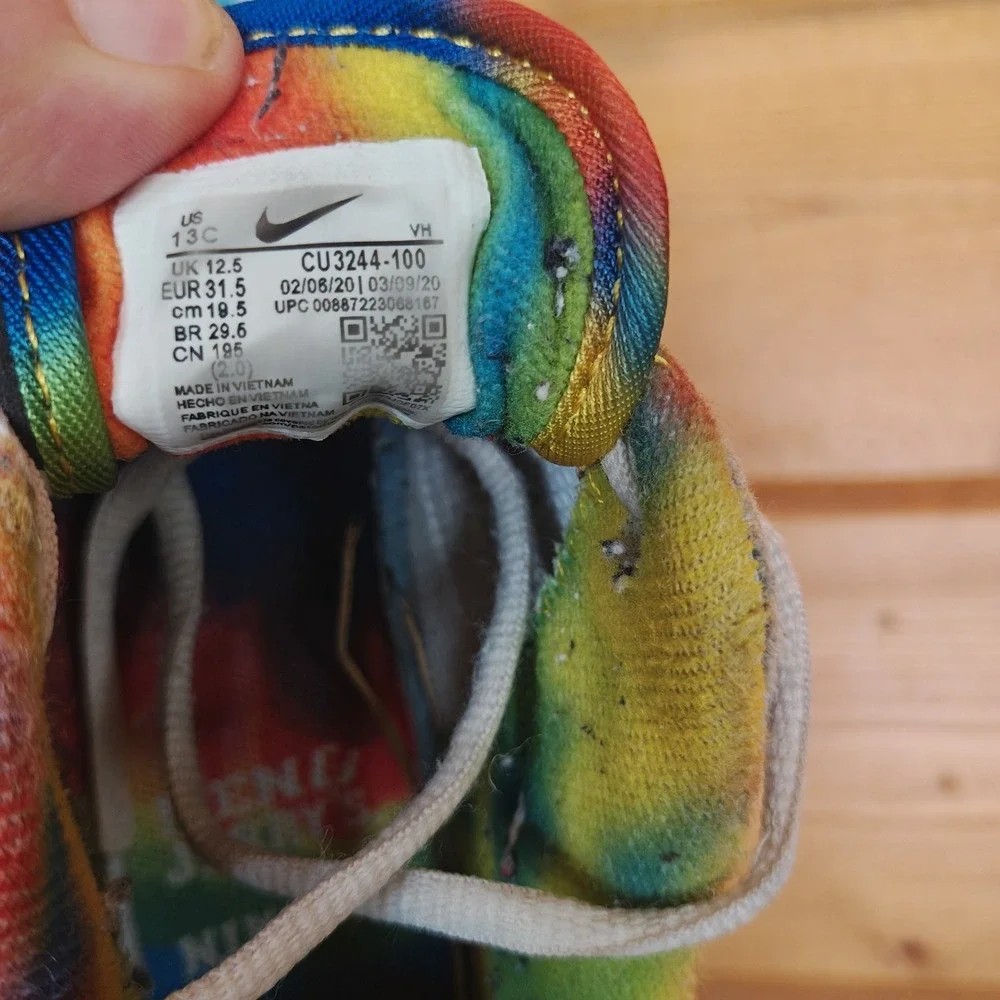 Kids' Nike SB Dunk Low Ben & Jerry's Chunky Dunky Shoes CU3244-100 Size 13C